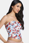 Zivame Non-Padded Short Slip Corset - Red Print — thumbnail 4